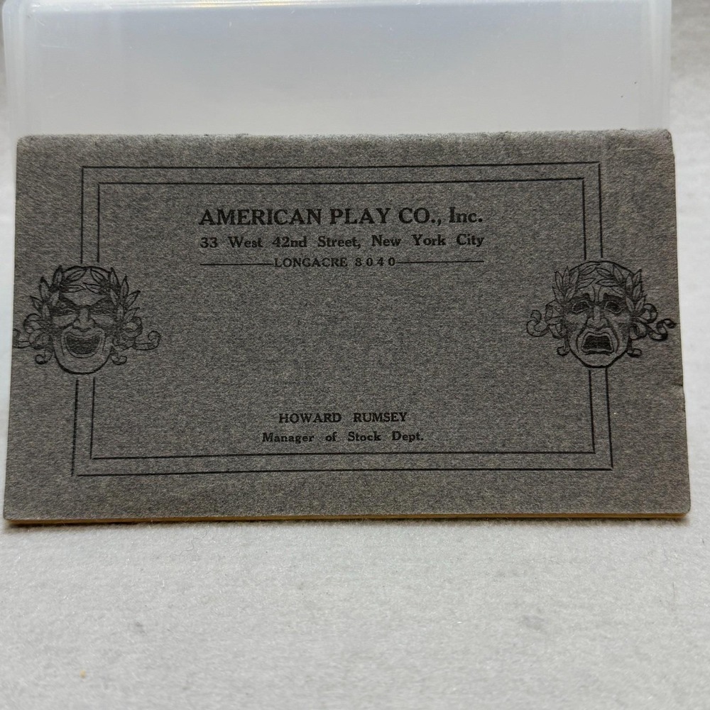 Vintage c.1920s American Play Co New York Broadway Theater Catalog Shaw Wilde